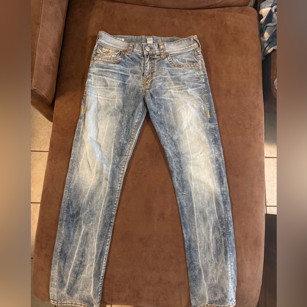 True Religion Distressed Blue Skinny Jeans